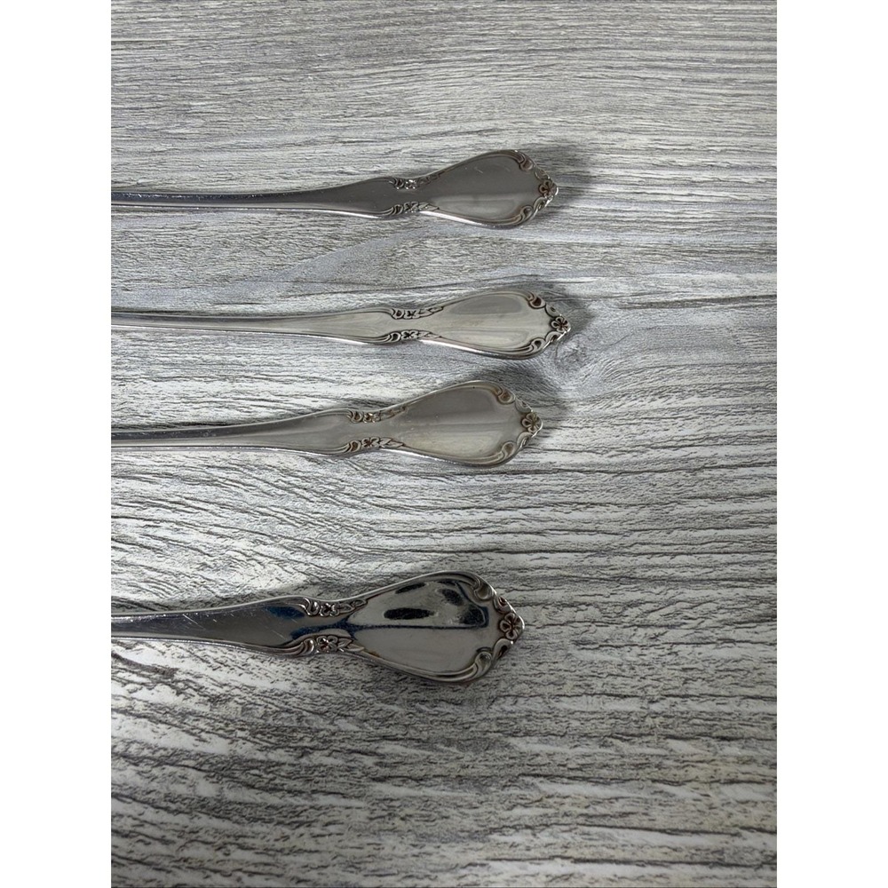 Oneida Chatelaine Set Of 4 Iced Tea Spoons Stainless Flatware Vintage 7.5" Long - Picture 8 of 9